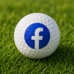 Facebook Logo on a golf ball.